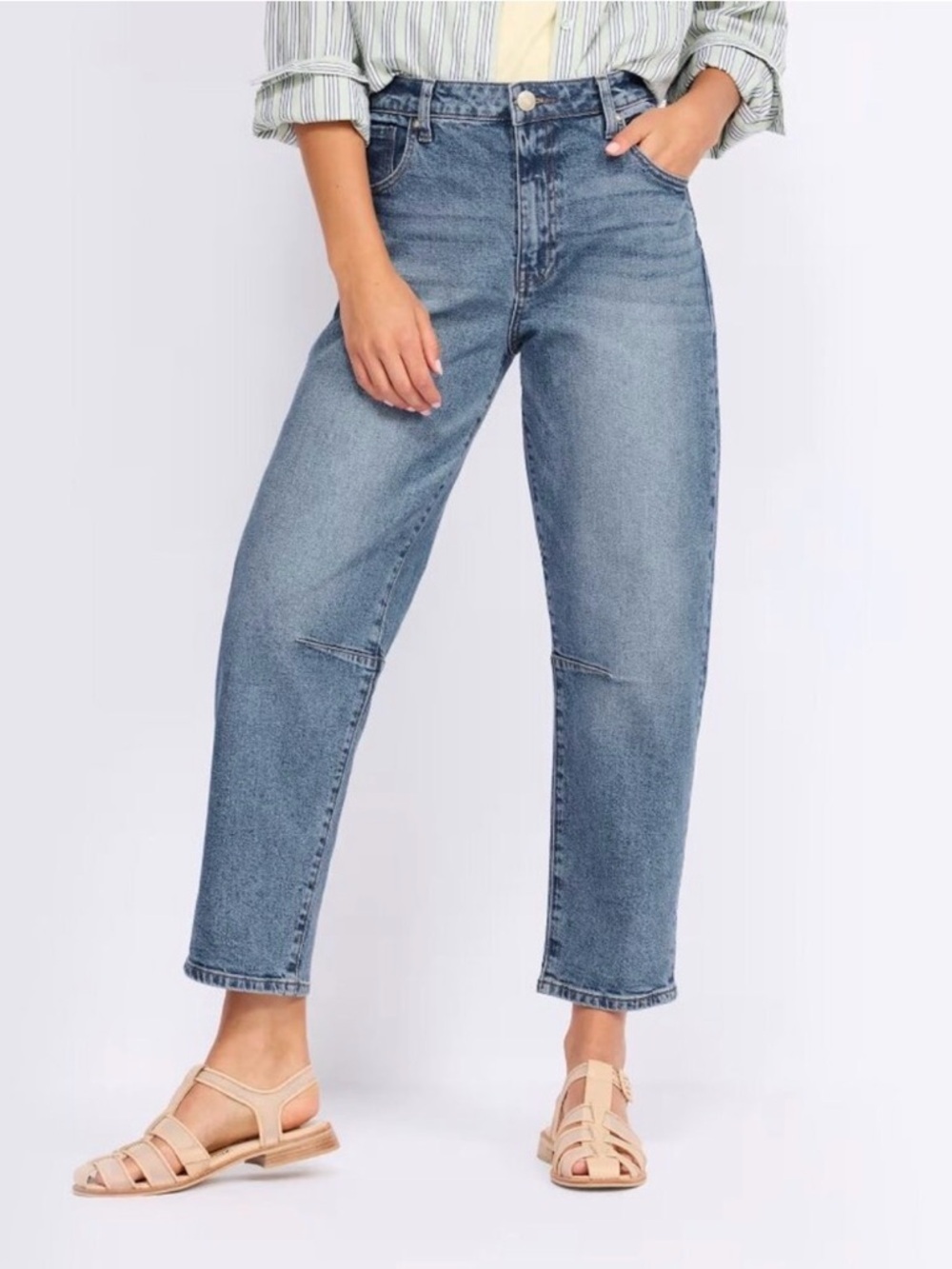 Kut From The Kloth Ashley Slouchy Barrel Jeans High Rise Crop Relaxed Denim 2